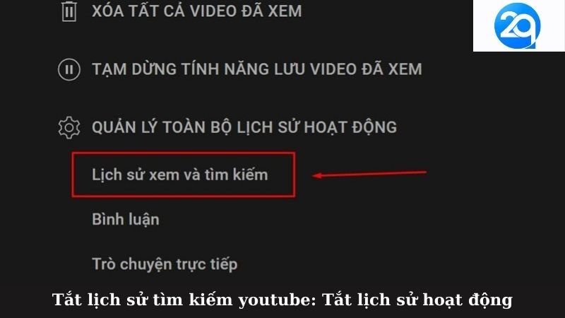 2Q - Tắt lịch sử tìm kiếm YouTube - Tận hưởng thoải mái 7 tat lich su tim kiem youtube (3)